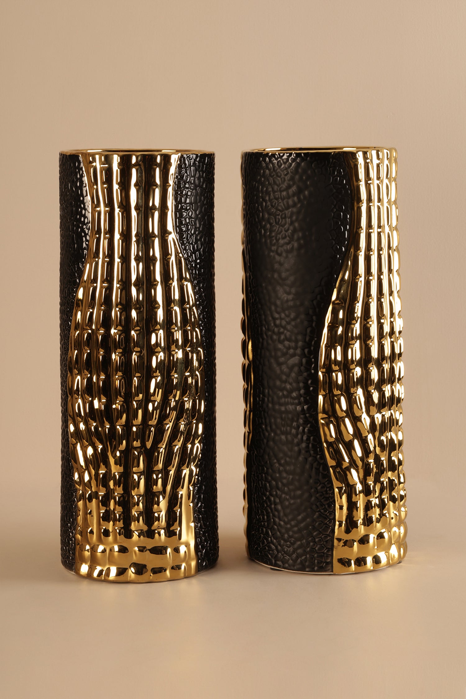 Dusky Gold Statement Vase