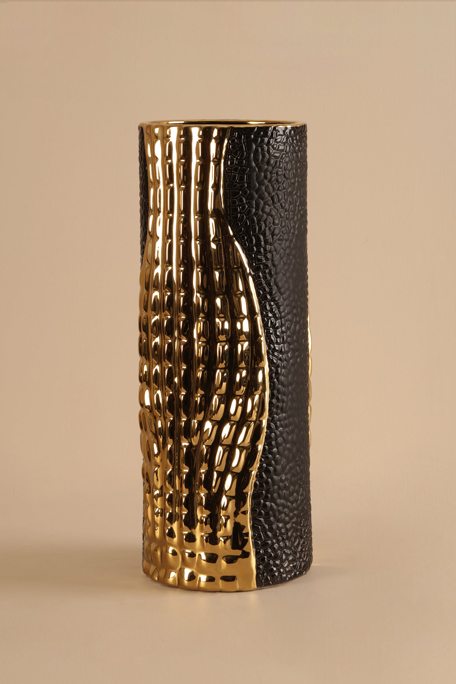 Dusky Gold Statement Vase