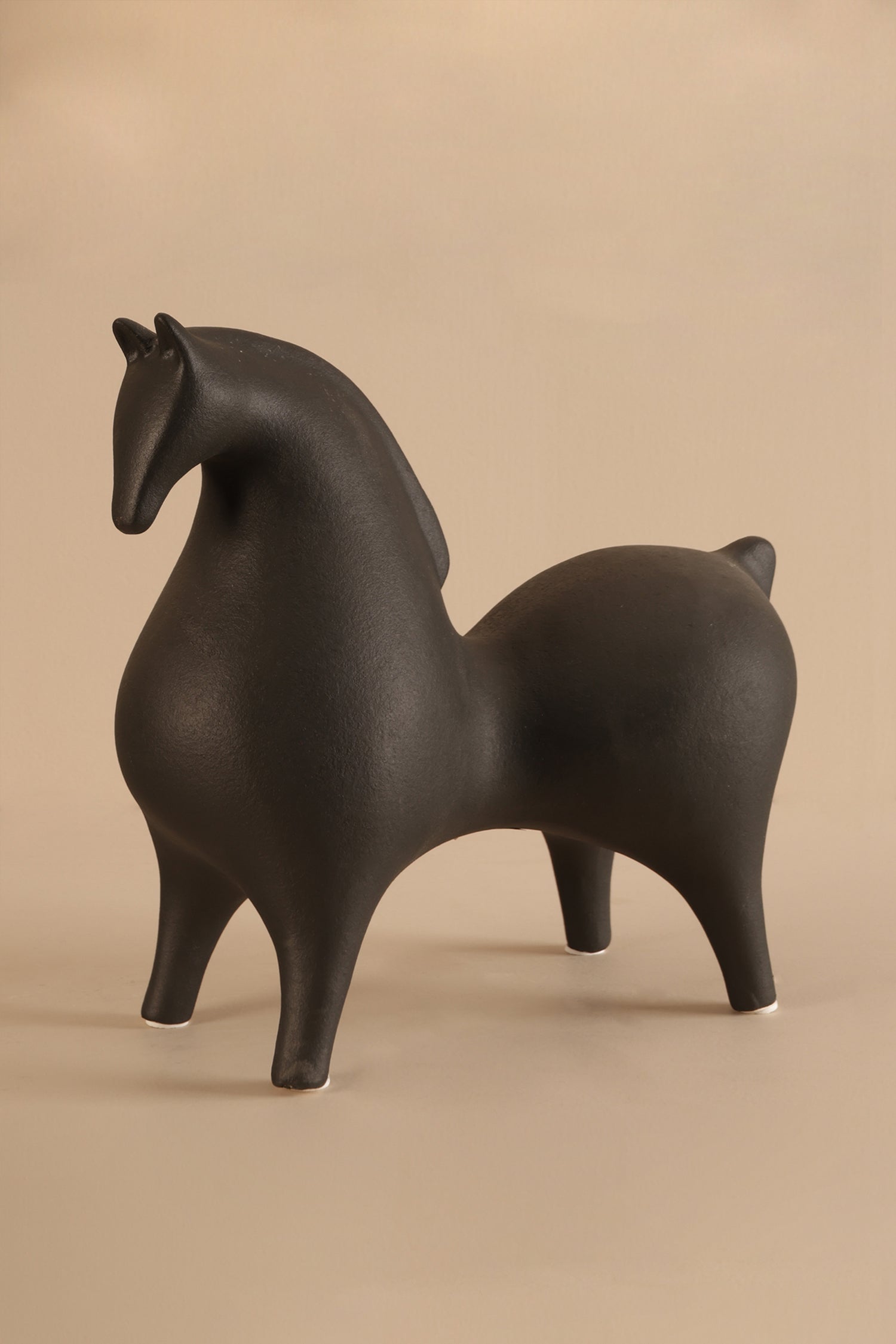 Cerano Black Horse Figurine Sculpture