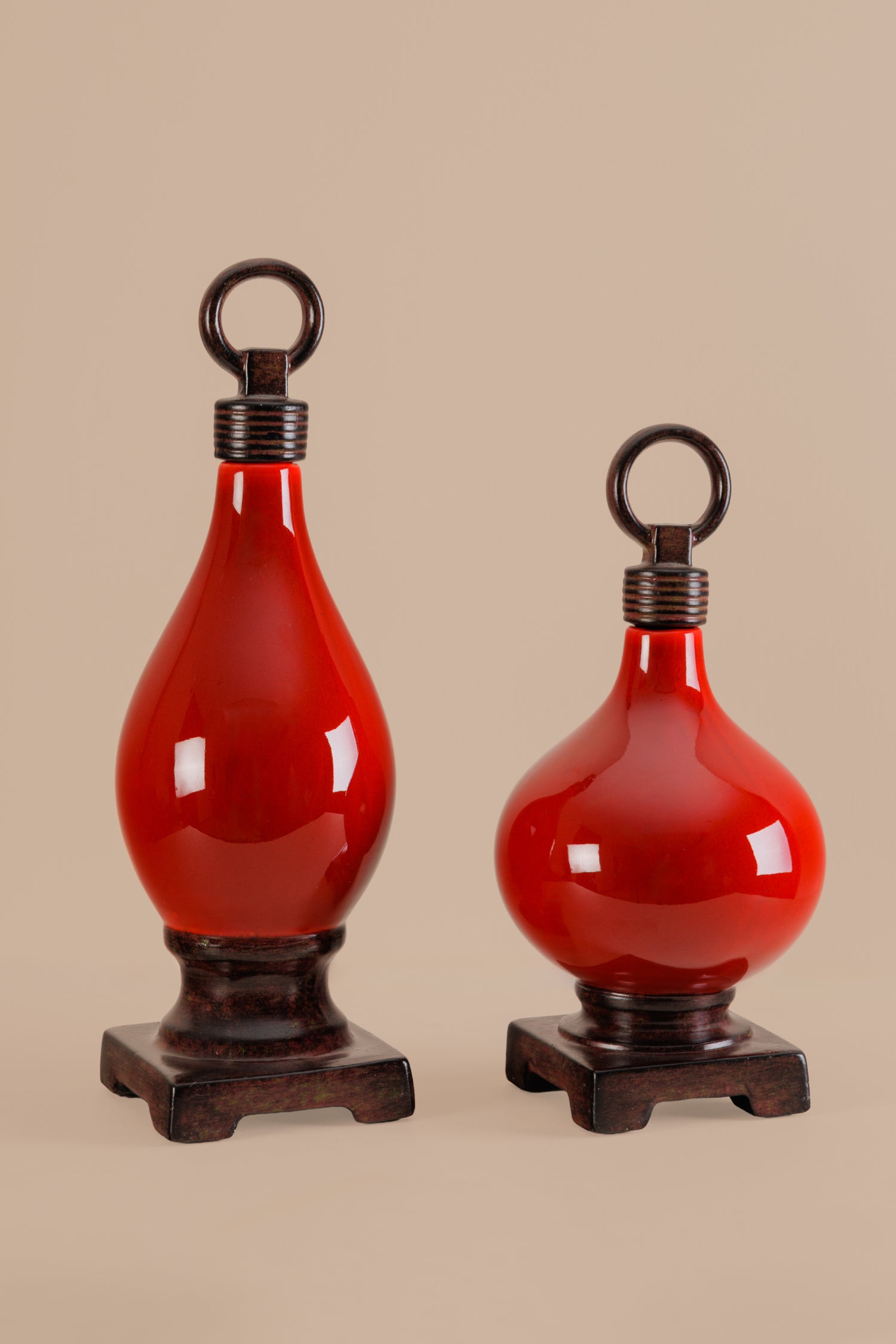 Ruby Knob Red Decor Jar - S