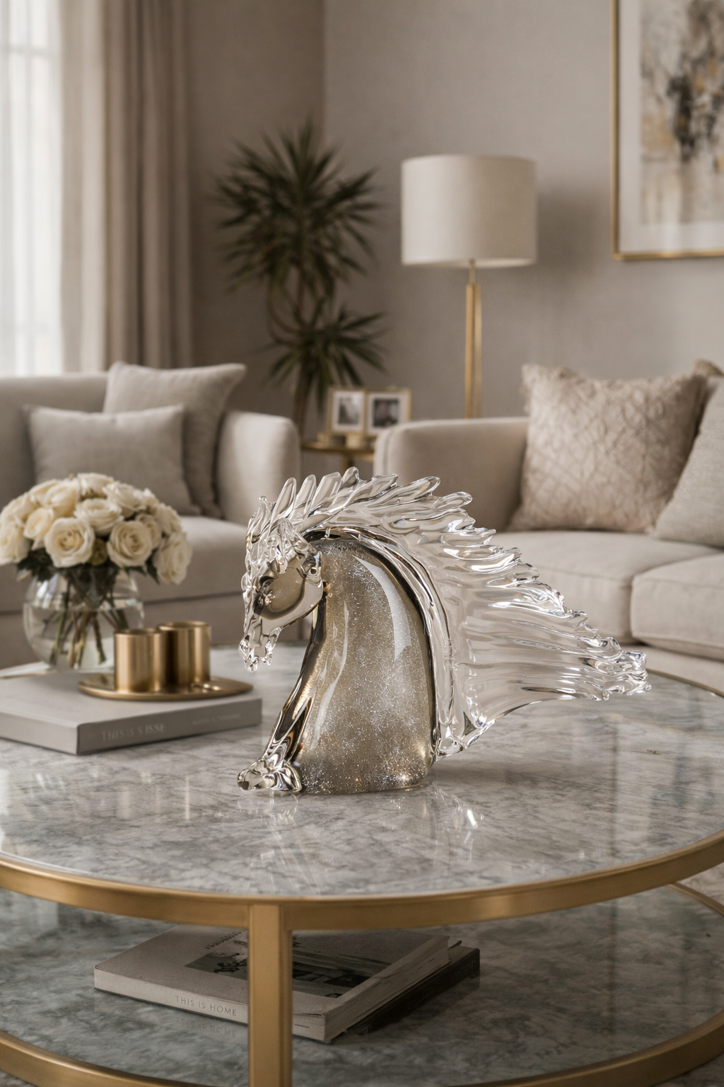 Crystelo White Glass Sculpture