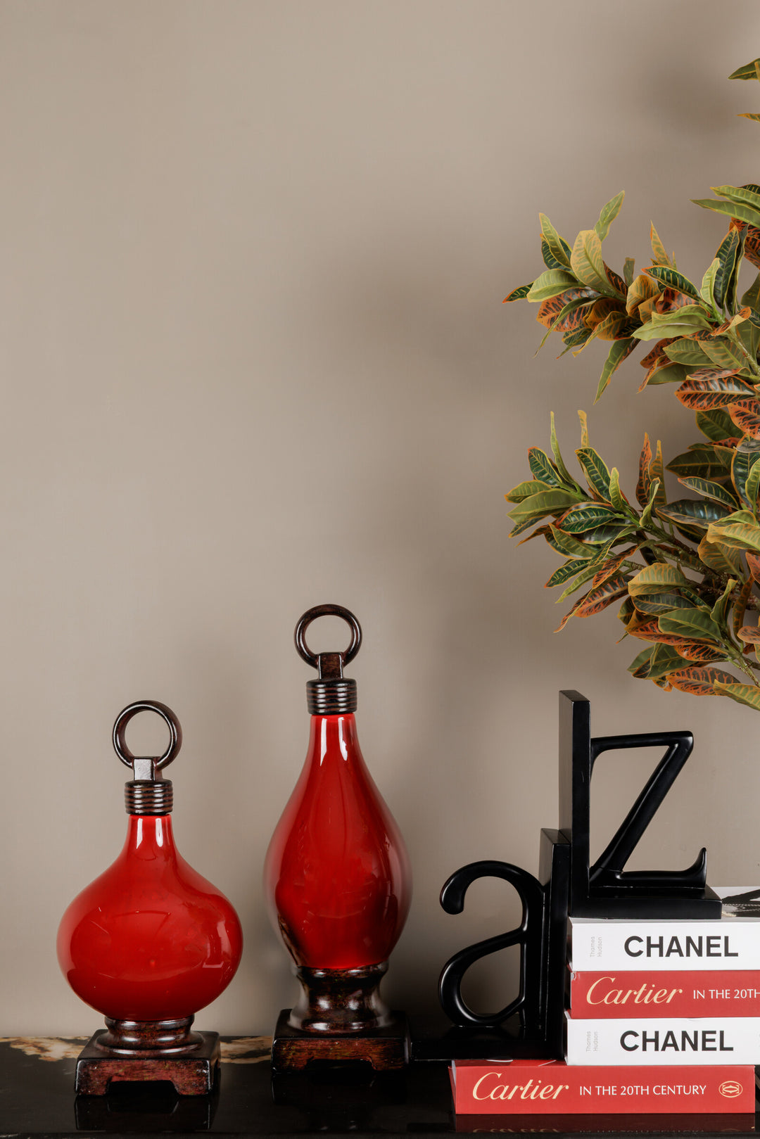 Ruby Knob Red Decor Jar - L