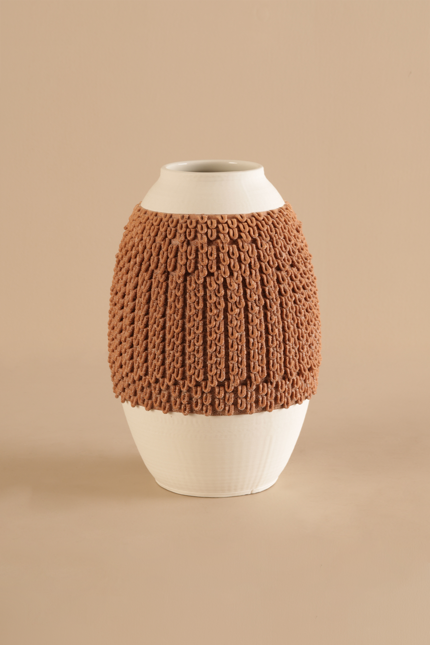 Fluida White-tan Vase