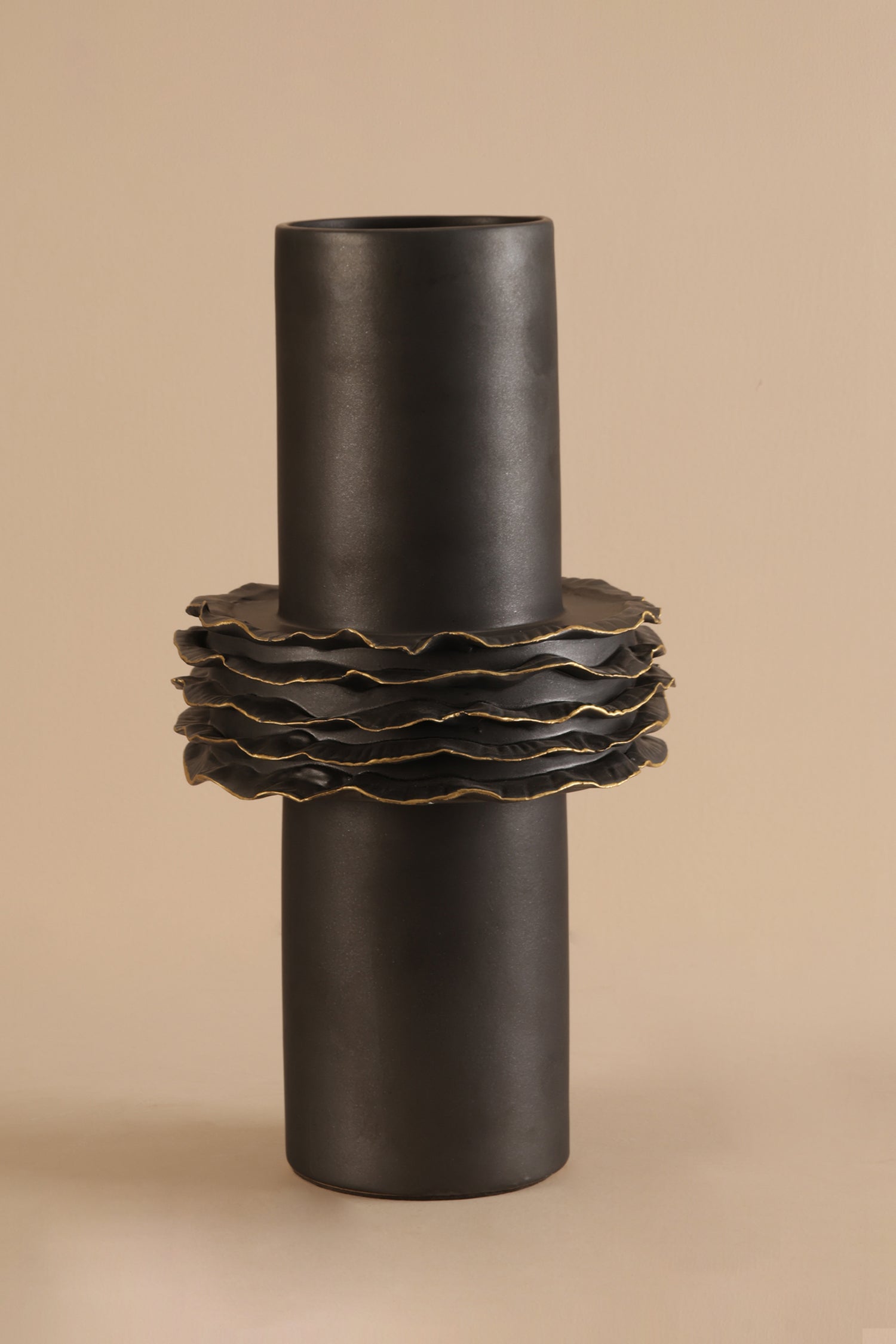 Vasque Black Ceramic Vase - A