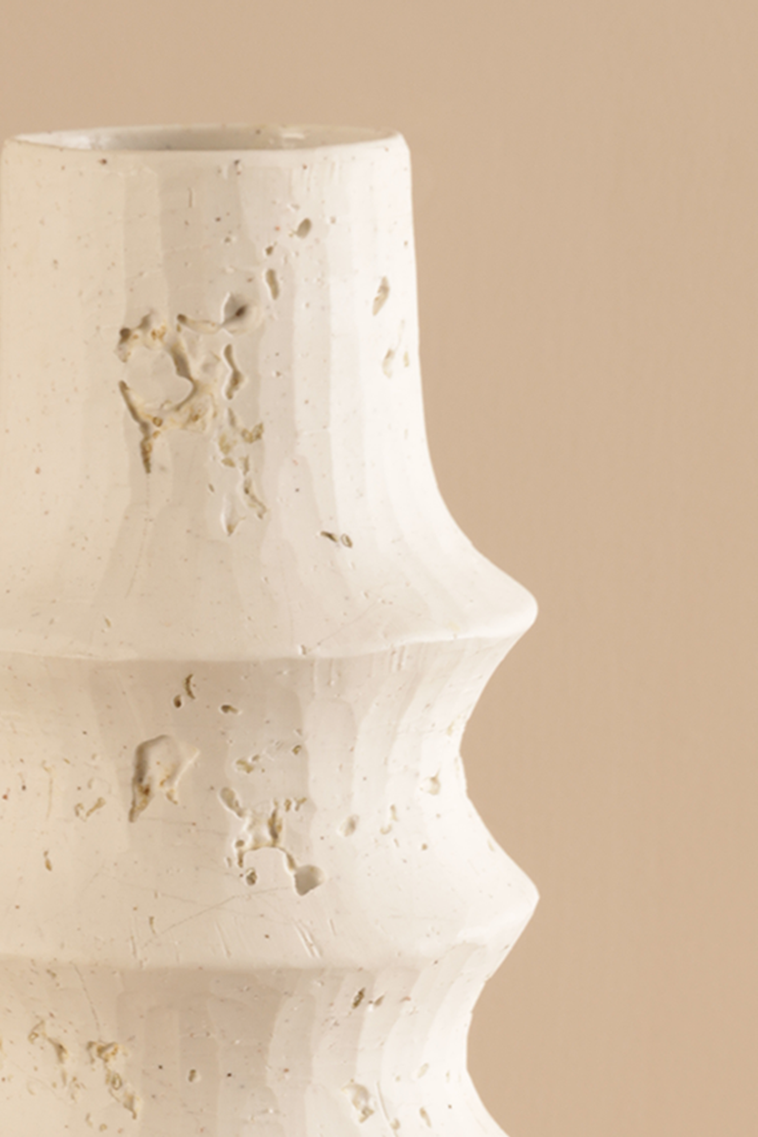 Canyon Sculptural White Vase