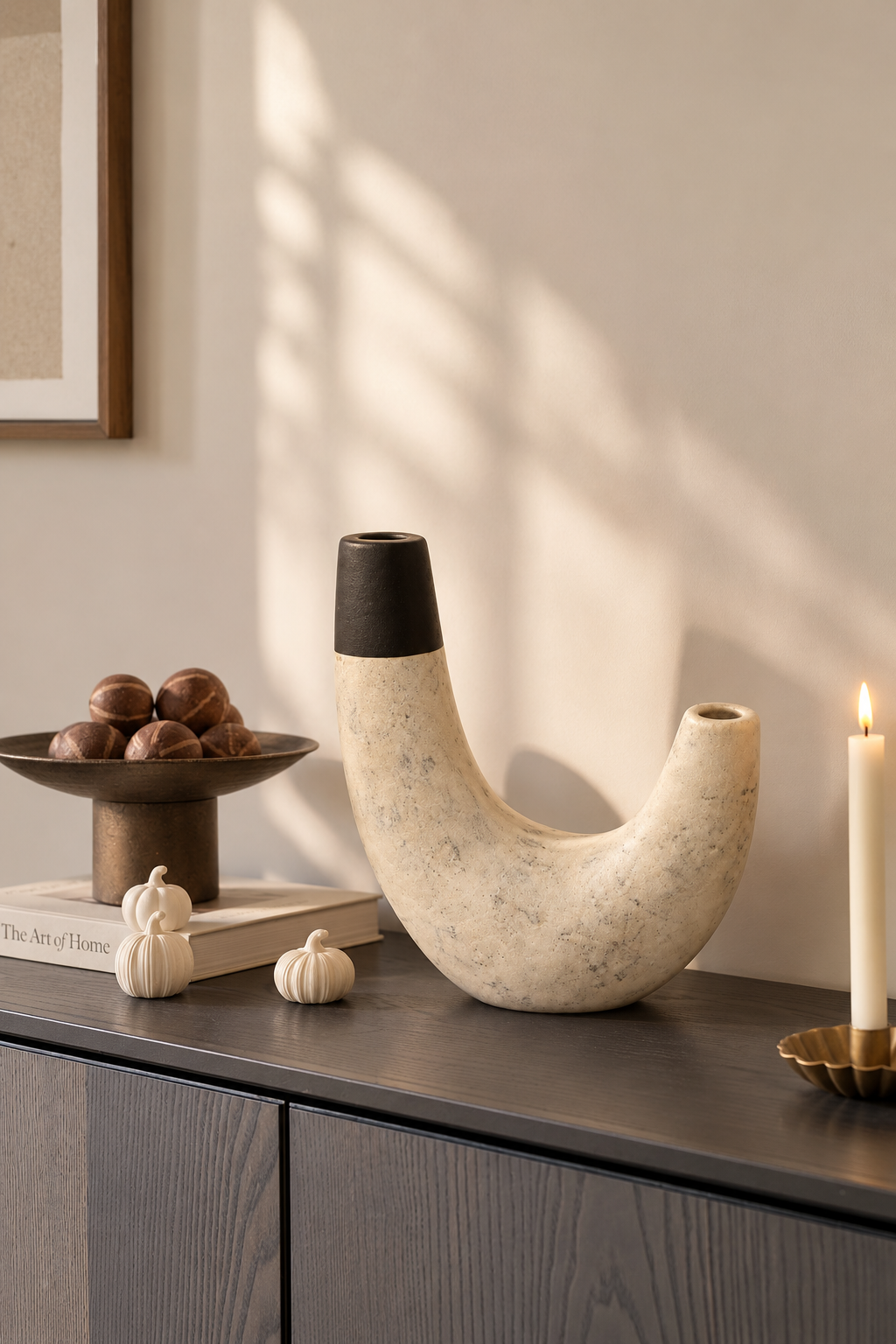 Alabaster Arc Sculptural Accent