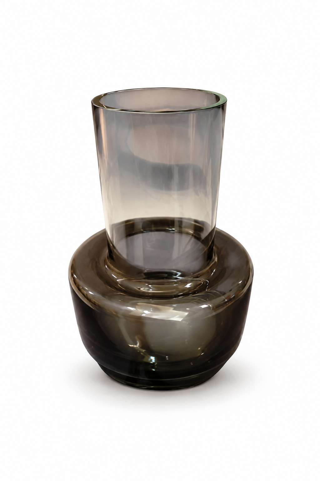 Sculptural Smoke Glass Vase