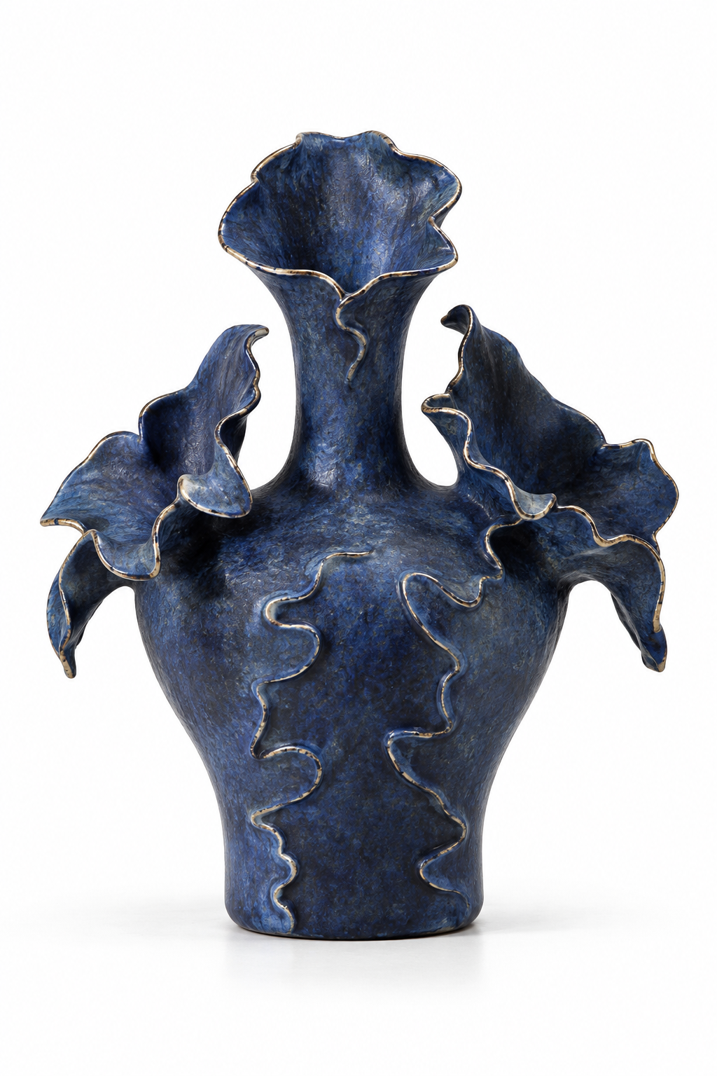 Azure Bloom Sculptural Vase