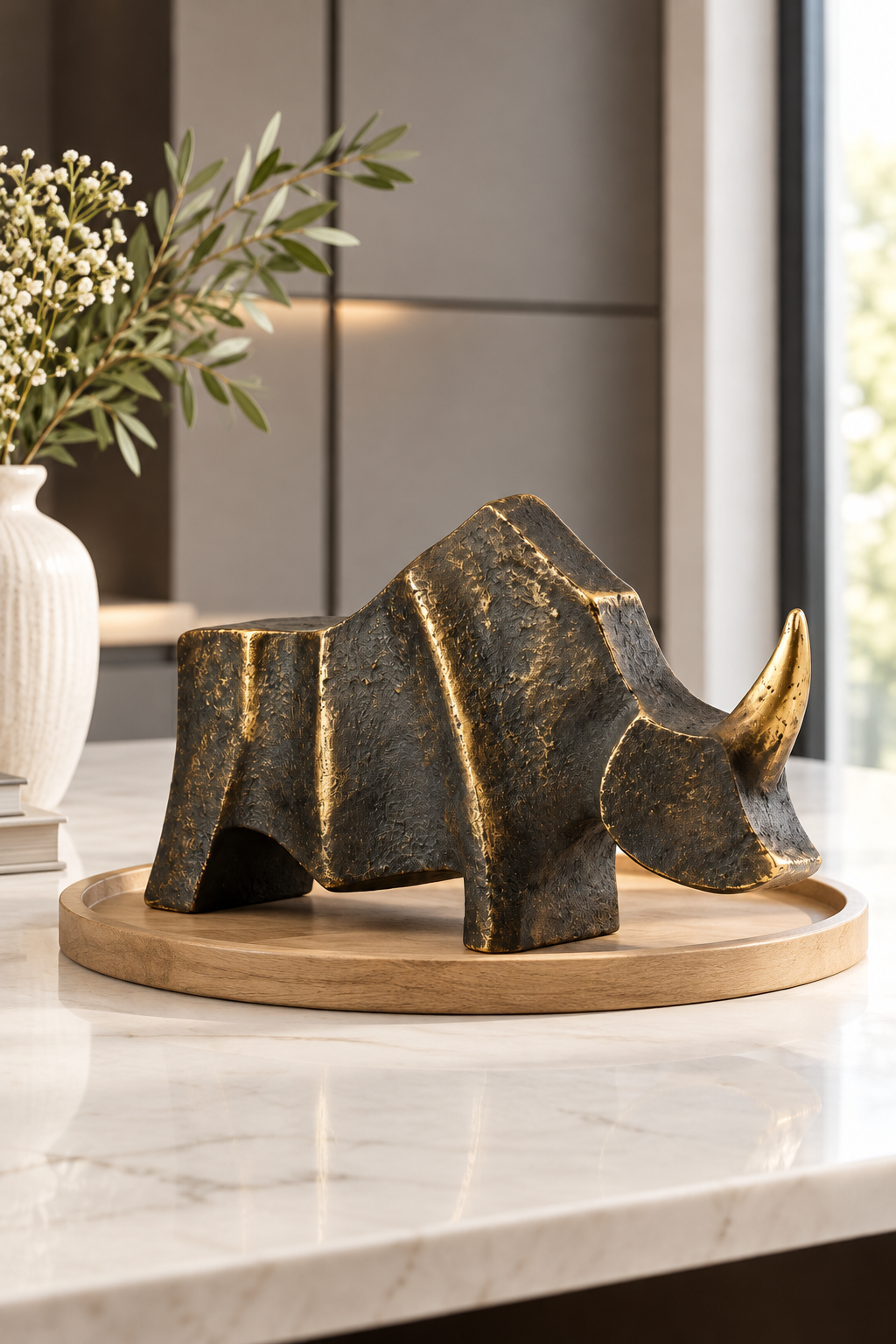 Rhinoceros Sculptural Accent