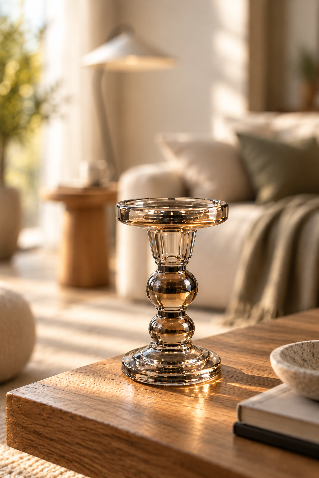 Crystal Pedestal Candle Holder