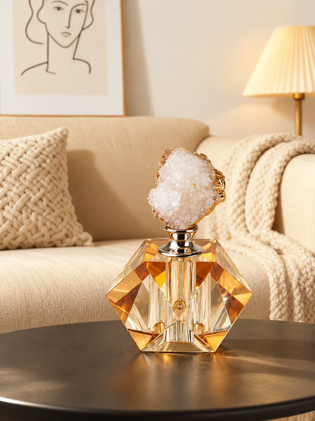 Faceted Crystal Decorative Accent