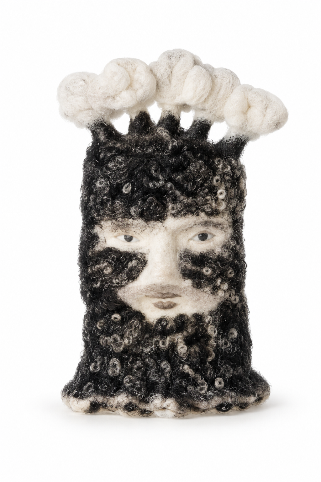 Monochrome Crown Face Ceramic Decorative Vase