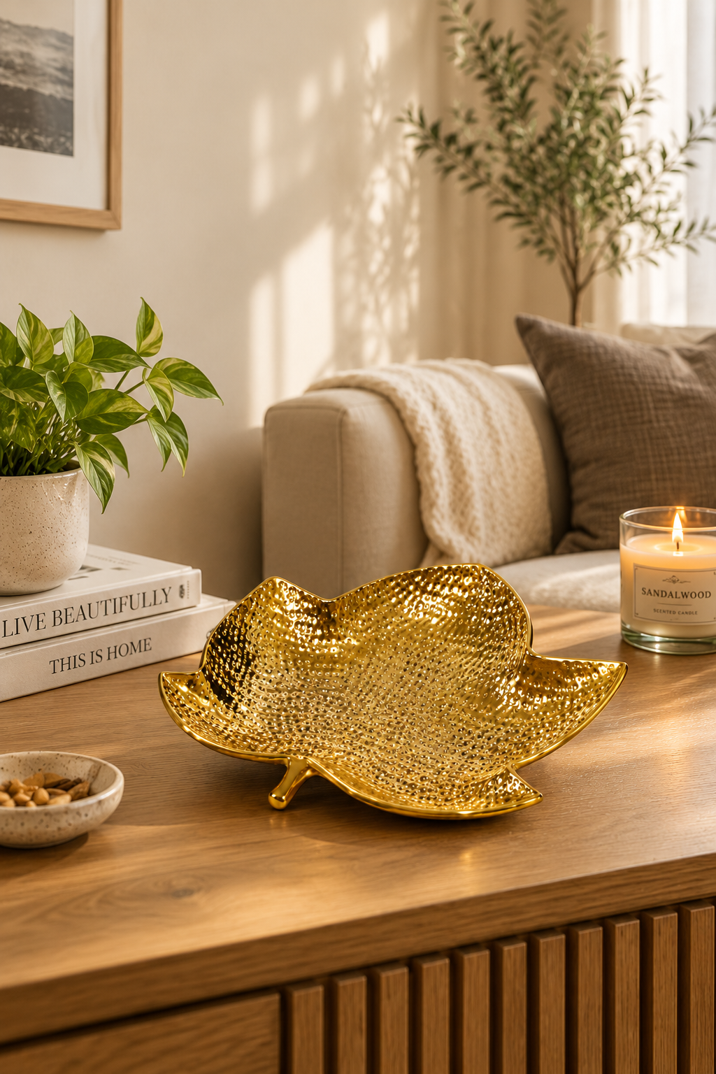 Golden Stingray Sculptural Accent