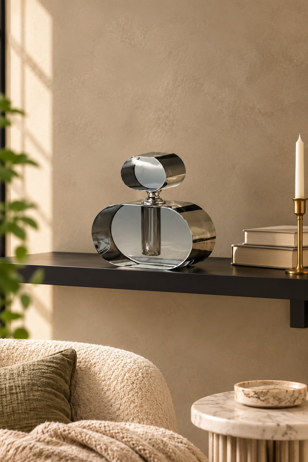 Modern Chrome Sculptural Decorative Object